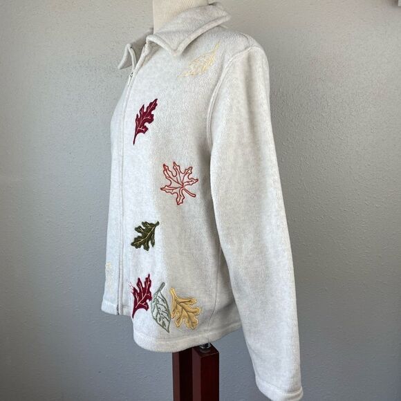 Holiday Lodge Full Zip Autumn Fleece Jacket Size M EUC - Picture 4 of 8